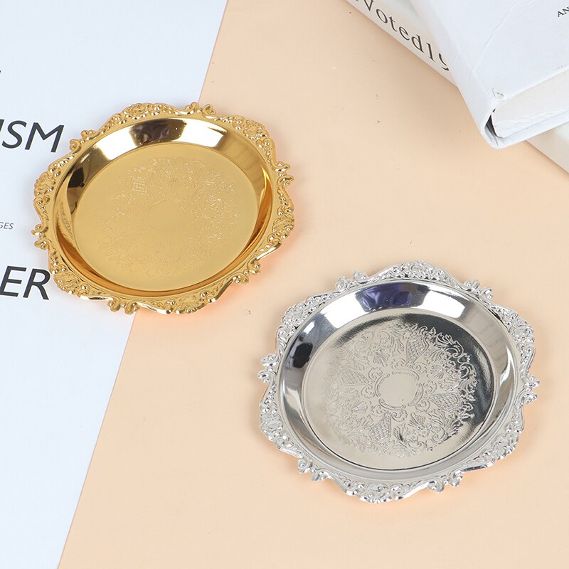 Iron Tray Glossy Plate Buffet Fruit Cake Party Supplies Dessert Storage Plates 1PCS