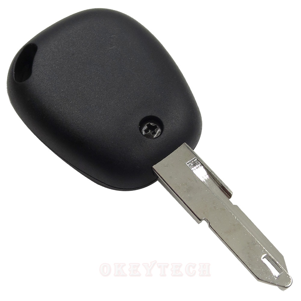 Carcasa para llave de coche con mando a distancia para Renault Megane Scenic Laguna Espace Clio, 1 botón sin cortar, cubierta de repuesto de cuchilla NE73