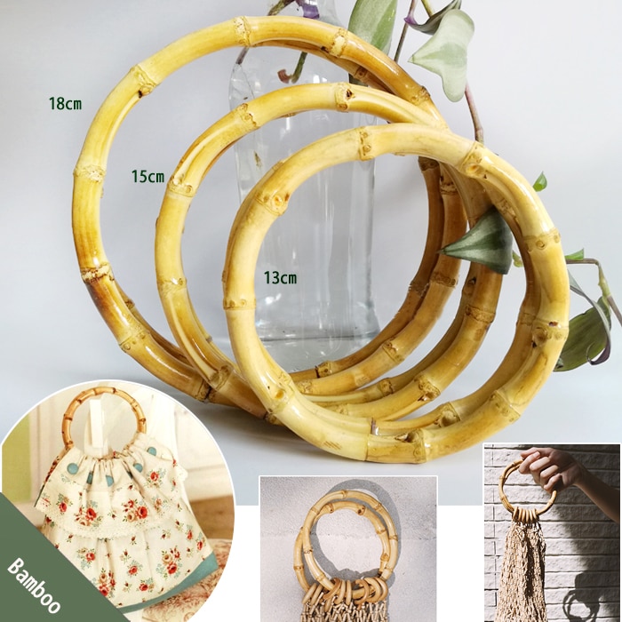 5 pairs = 10 stuks, 13 cm 15 cm 18 cm Bamboe Tas Handvat DIY Accessoires bamboe purse handvat hand cirkel ring natuurlijke Bamboe O Handvat