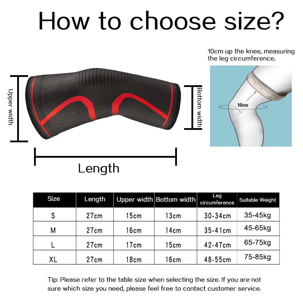 Værd 1 pc elastiske knæbeskyttere nylon sports fitness gear knæpude bøjle løbe basketball beskytter volleyball støtte