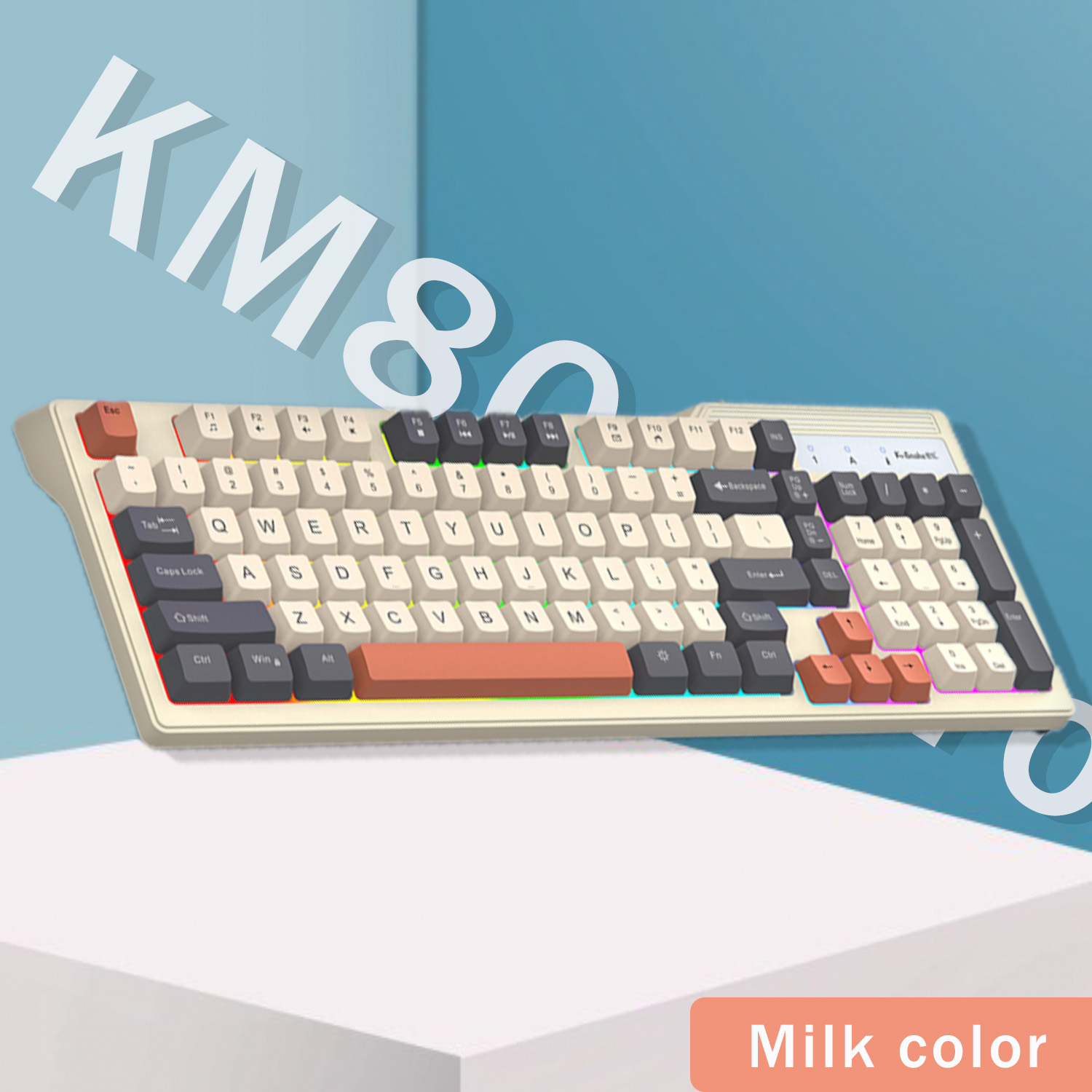 K-snake KM800 Pro wired mechanical feel keyboard and mouse set RGB segmented DPI mecha wind pattern laptop office: Silver