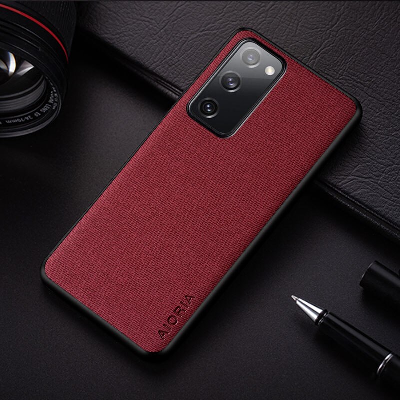 Schutzhülle für samsung Galaxis s s20 fe s20 Ultra Plus, schlichte, einfarbige schutzhülle aus textilleder, stoßfest, mit rückseite: Samsung  s20 fe / verrotten