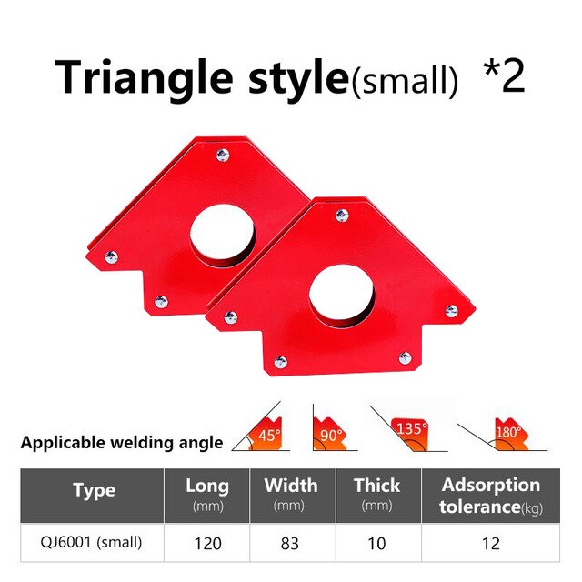 2PCS Magnetic Welding Corner Holder Positioner Soldering Locator for Welding Angles Magnetic Welding Magnet Holder 25LBS: A  2PCS