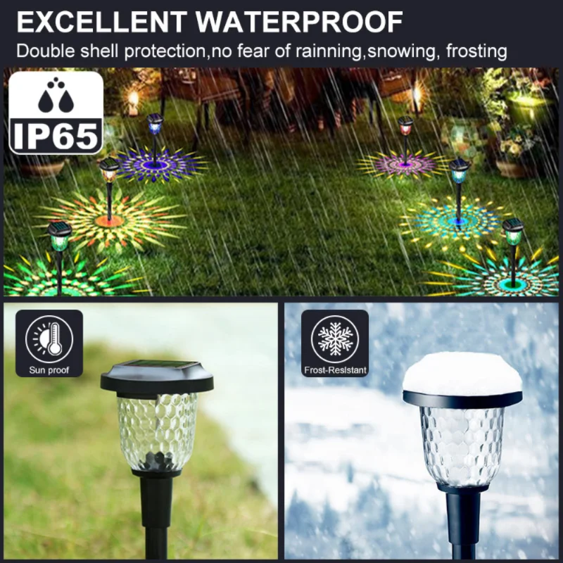 Solar Outdoor Lights Garden Lamps Powered Waterproof Landscape Path for Yard Backyard Lawn Patio Decorative LED Lighting