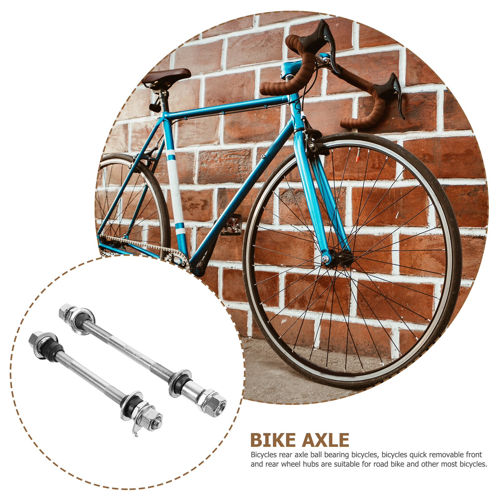 2Pcs Axle Road Bike Rear Repair Tool Mountain Front Shaft Iron Parts Bike Axle Wear-Resistant Bike Axle Mountain Bike Parts