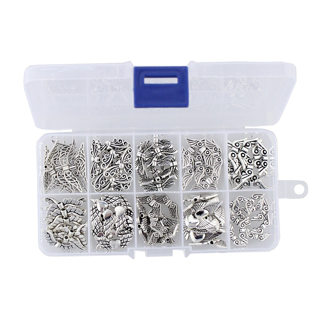 100Pcs Assorted 10 Styles Angel Wings Bead Charm DIY Jeweler Findings Charms Jewelry Accessories for Necklace Bracelets