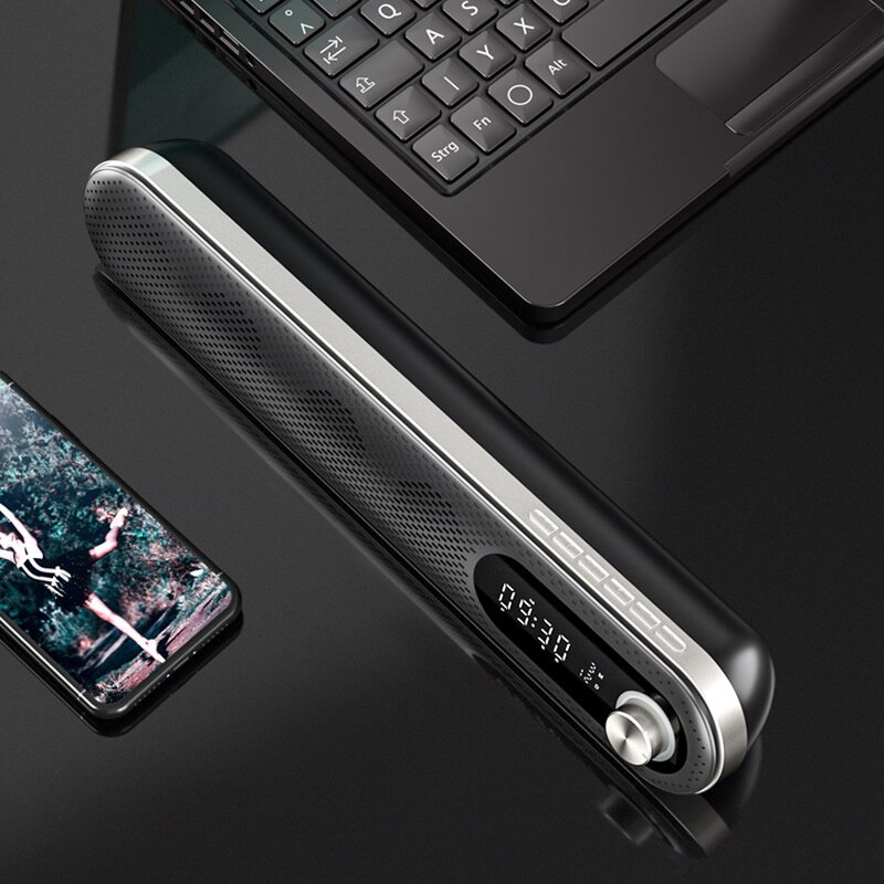 Mini Bar Speaker Clock Alarm Clock Dual Speakers Bluetooth Speakers B Sound Blaster