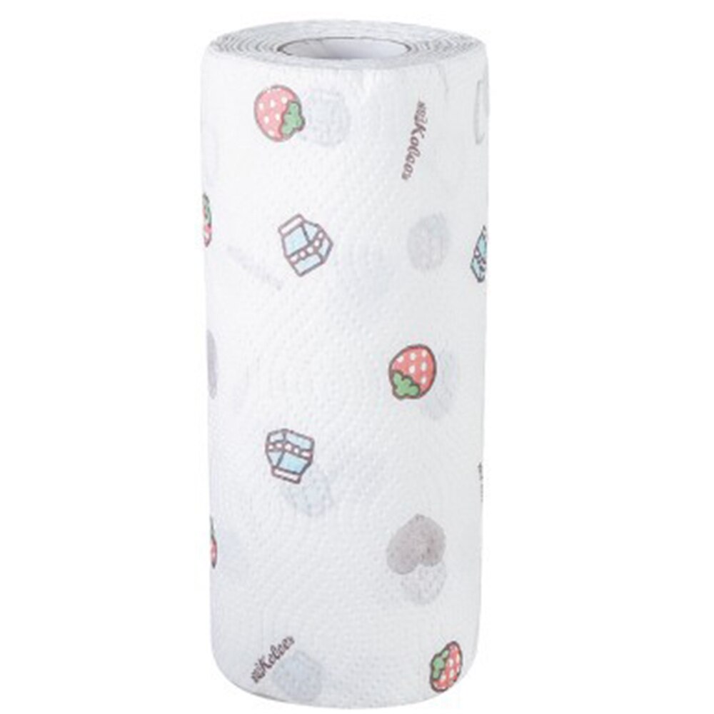 80 uds/rollo de papel de limpieza desechable paño de cocina toalla de papel absorbente de aceite Toalla de doble uso en seco mojado: a