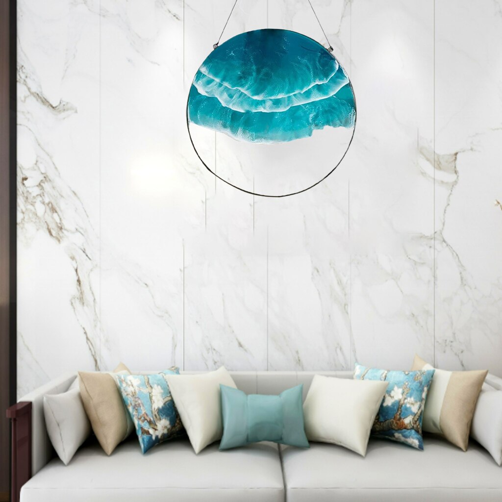 Wave Wall Hanging Panel Interior Home Living Room Hall Hallway Club Backdrop Window Pendants Party Decorative