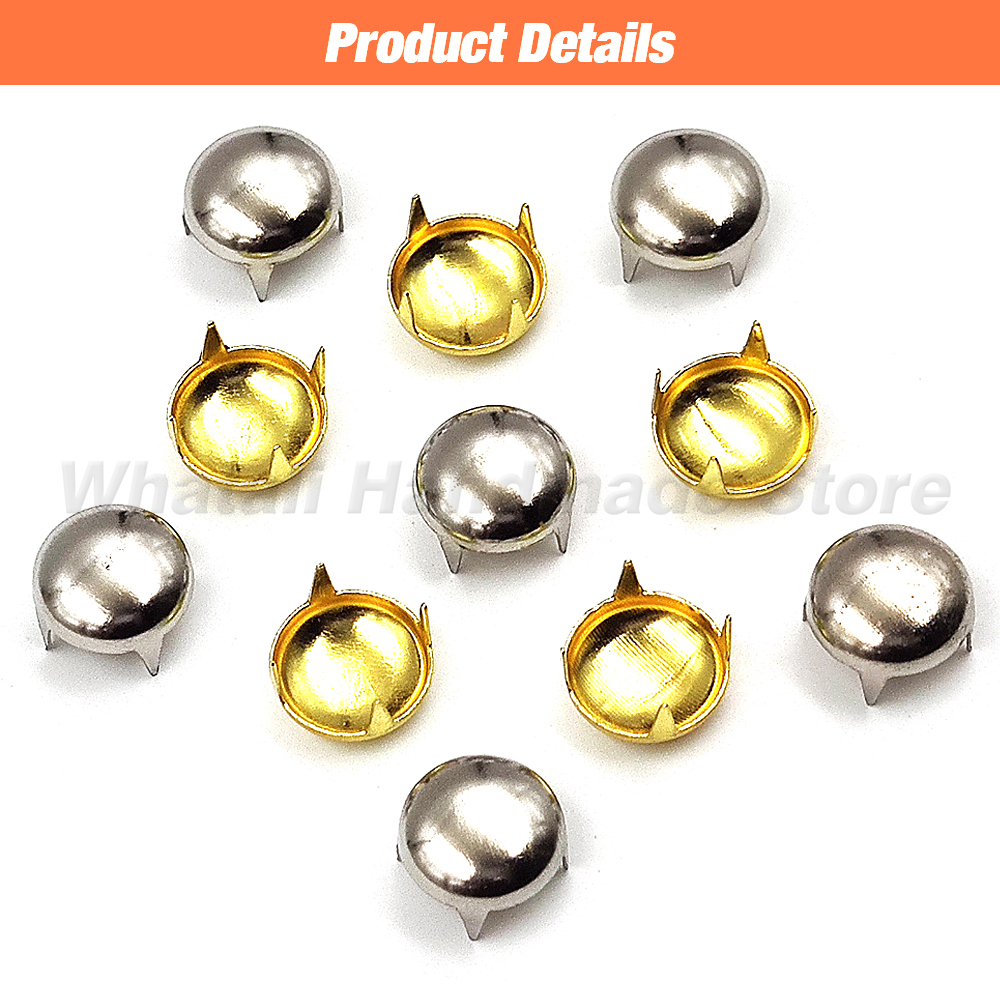 Moule en forme de dôme rond, Rivets, pointes, Kits de têtes de clous avec presse à main, Machine pour chaussures, sacs et vêtements, maroquinerie, 6/8/10/12mm
