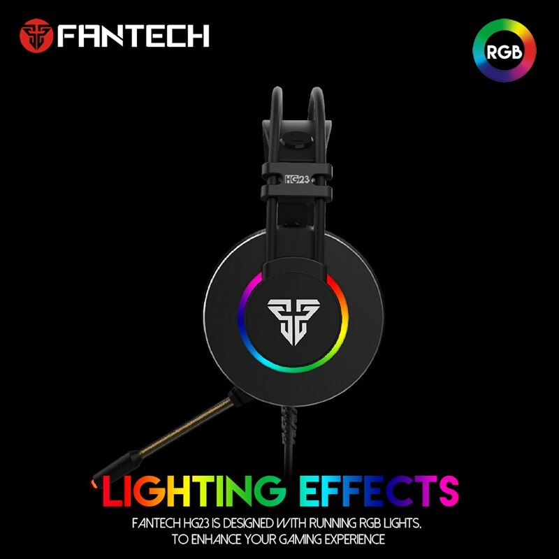 FANTECH HG23 Headphone Personalize with Octane 7.1 RGB USB Just Wired Gaming Headset Earmuffs for PC PS4 Gaming Headphones: Default Title