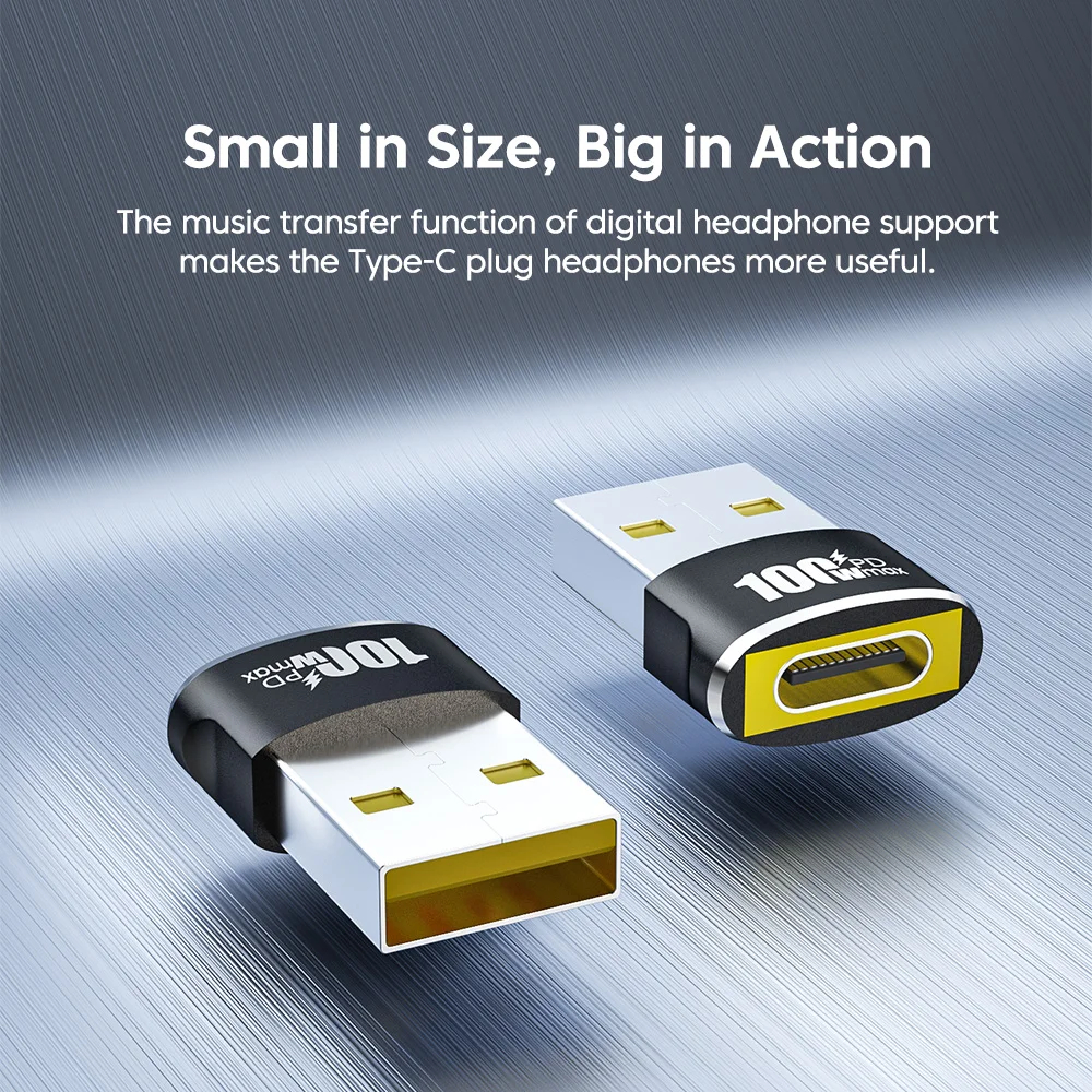 NNBILI PD 100W OTG Adapter USB to Type-C Converter USB-A Male To USB C Female Connector For Charging Data Transfer Wired Headset