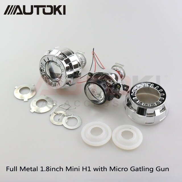 2 unids/lote Autoki LHD/RHD 1,8/2,0 pulgadas H1 Mini lente de proyector bi-xenón + cubierta para faros de coche H4 H7 9005 9006: MULTI