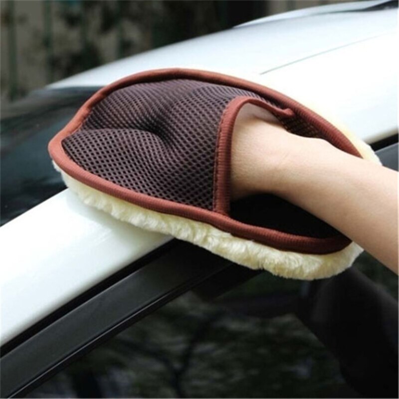 1 st. autostyling wollen zachte autowashandschoen reinigingsborstel motorwasverzorgingsproducten auto-accessoires