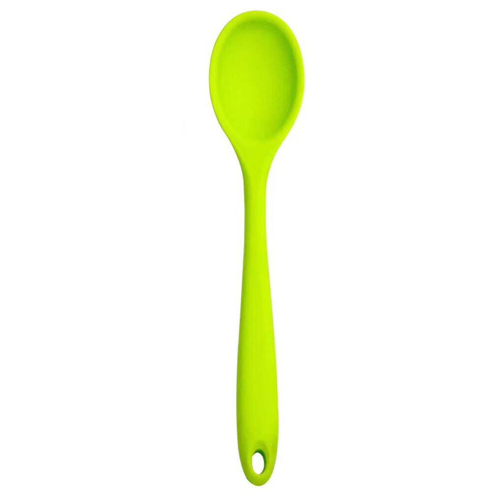 Mini Silicone Tableware Silicone Kitchenware Cooking Spoon Spatula Small Spoon Small Dense More Seasoned Soup: green