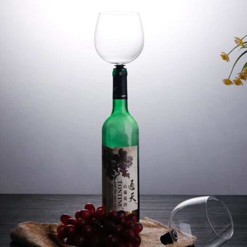 220ML Red Wine Champagne Crystal Glass Cup With Silicone Seal Direct To Drinking Wine Bottle Bar Tool