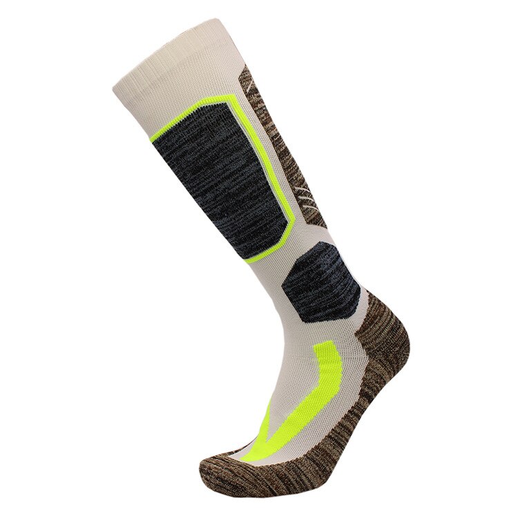 Ski Socks Football Soccer Sock Cotton Men Women Cycling Snowboard Sport Socks Skiing Socks: Beige / L(EU 40 to 45)