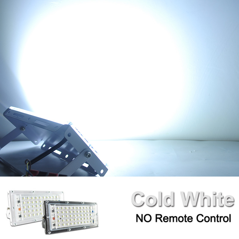 Kaguyahime LED Schijnwerper 50W 10W 220V 240V Reflector Licht Straat Lamp Waterdicht IP65 Outdoor Overstroming Licht tuin LED Spotlight: Cold White / Black Shell