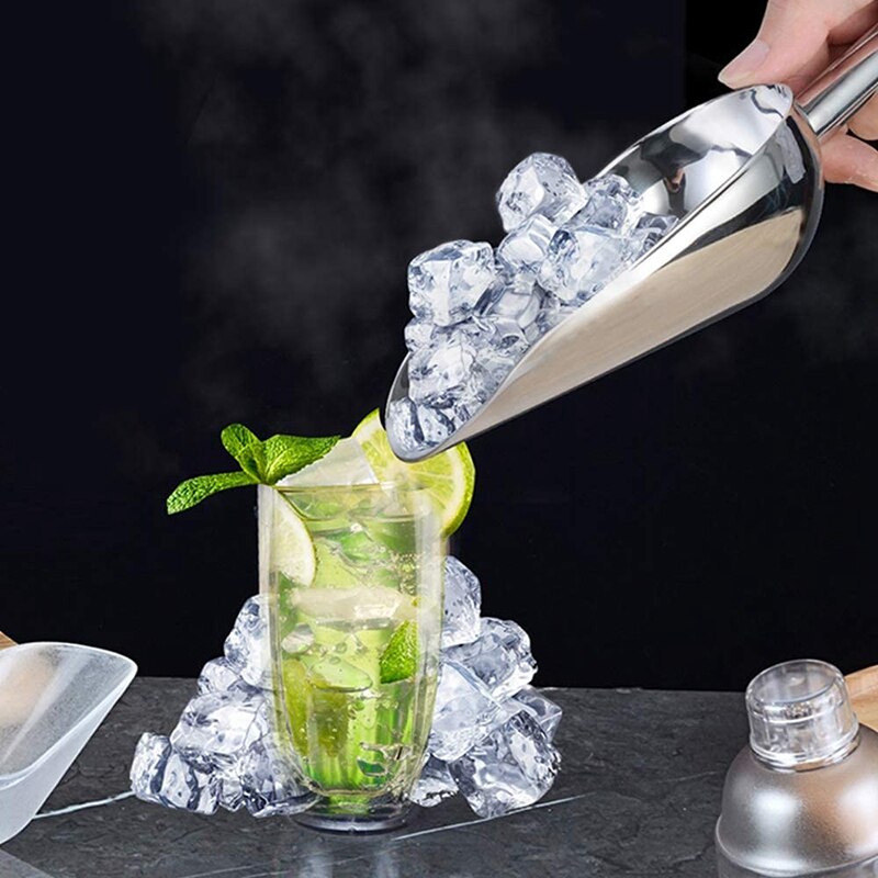 Płótno worek na lód i drewniany młotek robić kruszenia lodu, łyżka robić lodów ze stali nierdzewnej i szczypce robić lodu na lód, zestaw i akcesoria barowe