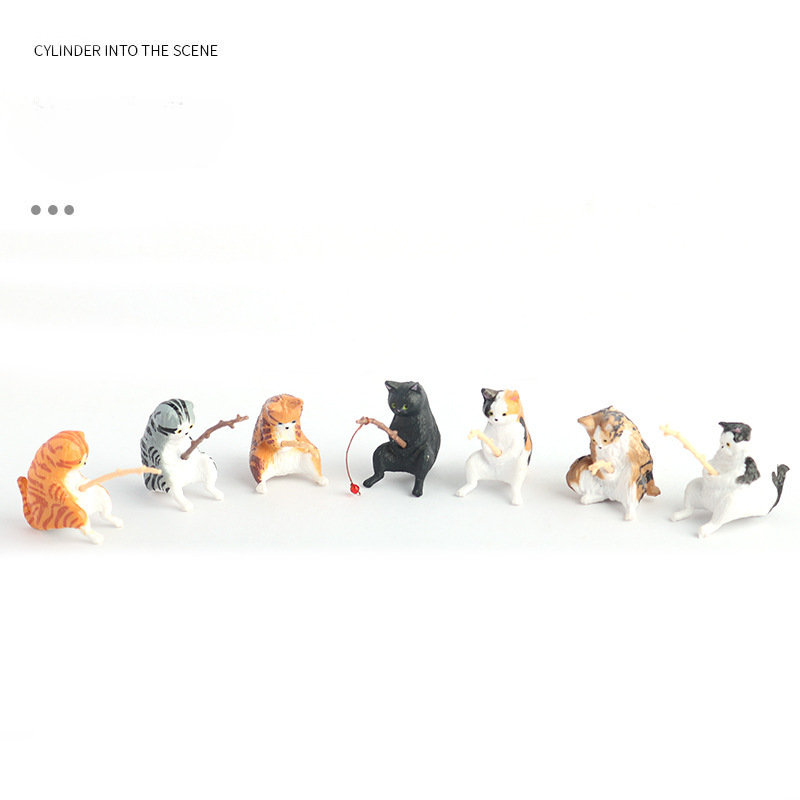 Fuuny-decoración creativa para acuario, accesorios pequeños para acuario de gato de pesca, adorno de paisajismo, accesorios para pecera Diy: Borgoña