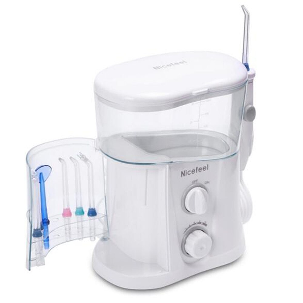 Irrigateur buccal, jet d&#39;eau, stérilisateur UV, soins dentaires, Support Normal/Massage, pression réglable en continu avec 7 embouts, 600ml