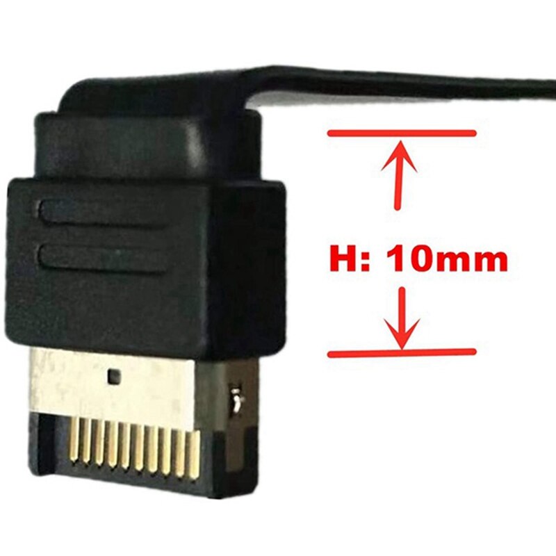 Usb 3.1 Voorpaneel Type E Naar Type C Verlengkabel, Gen 2 (10 Gbit/S) interne Adapter Kabel, Met 2 Schroeven