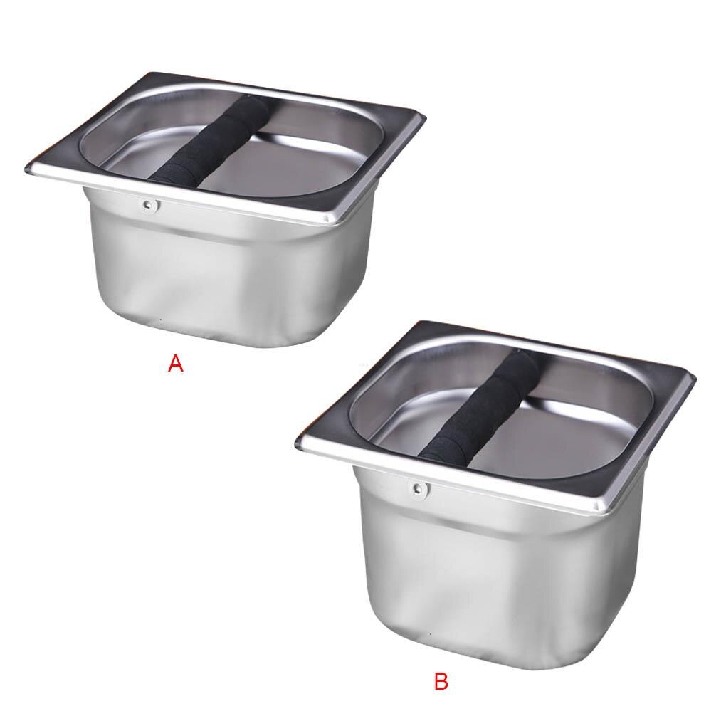 Stainless Steel Espresso Coffee Knock Box Container Coffee Grounds Container Coffee Bucket for Barista S / L Size