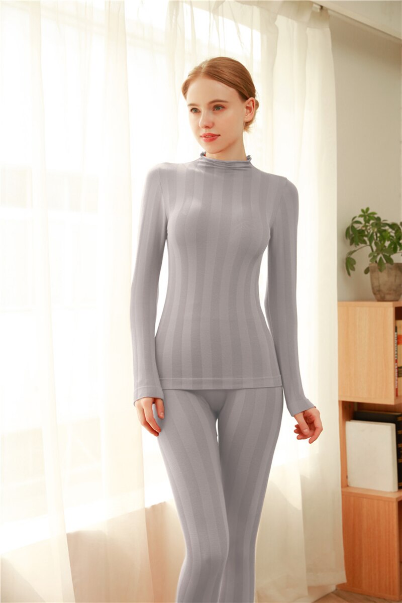 Ensemble thermique pour femme, vêtements chauds, longs, respirants, combinaison sans couture, pour l'hiver: 13