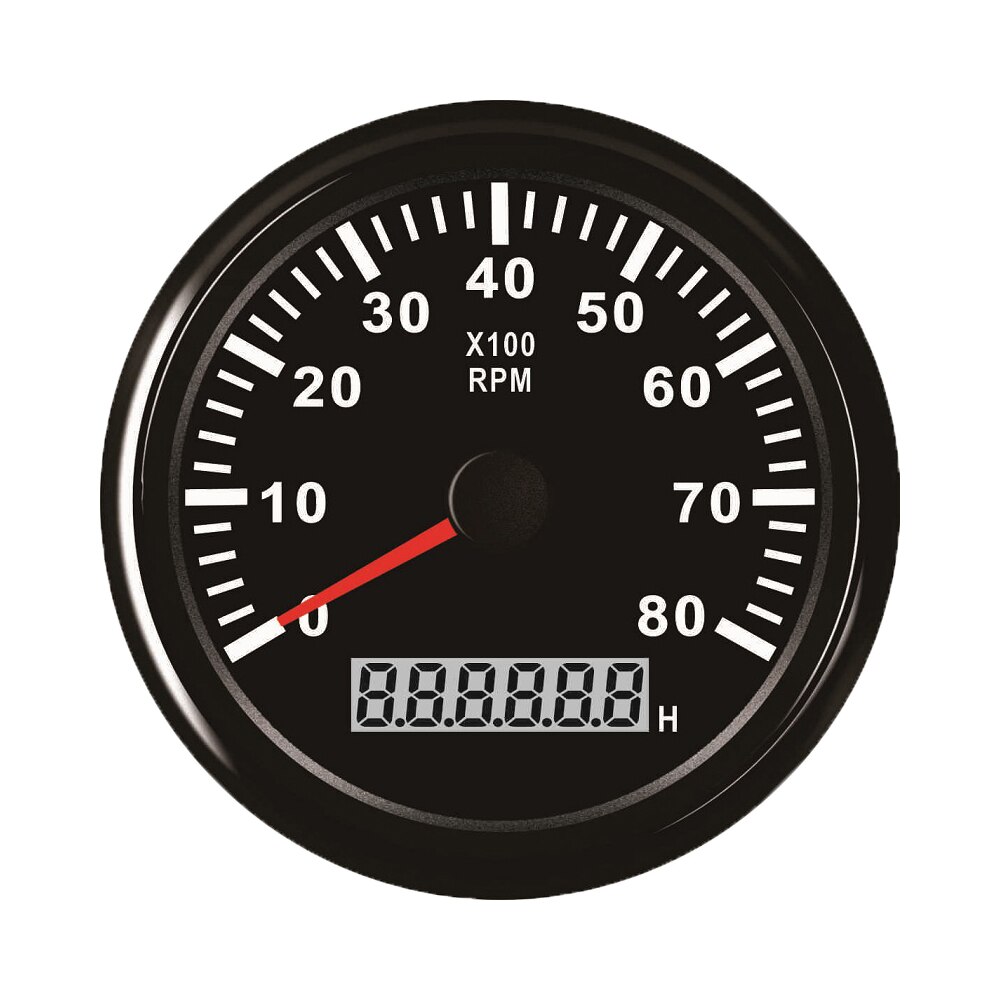 85mm Tachometer with Hourmeter Truck Car Boat Diesel Engine Tacho Meter Sensor Gauge REV Counter with Backlight M16 M18: 8K BN