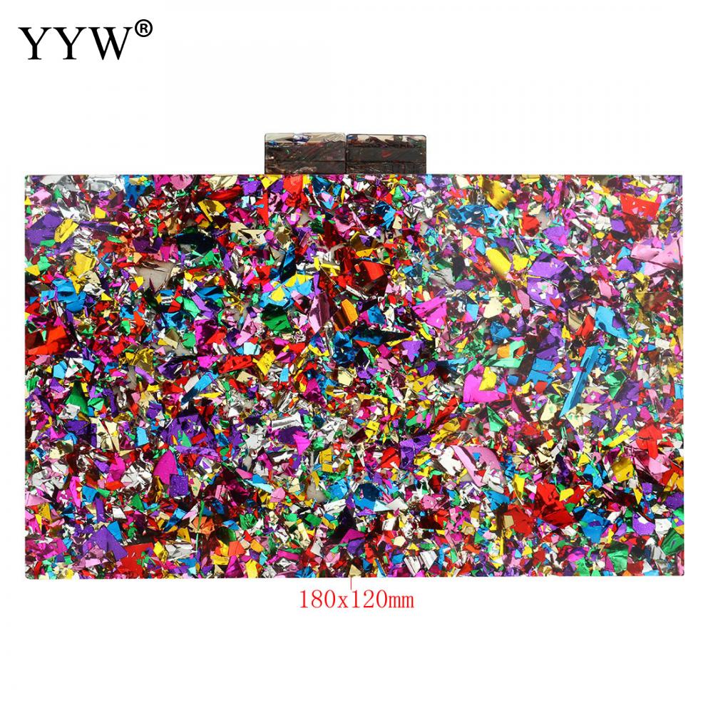 Nova carteira elegante multi-color sequin noite saco de luxo feminino festa de núpcias baile de formatura blingbling bolsa de embreagem de casamento acrílico