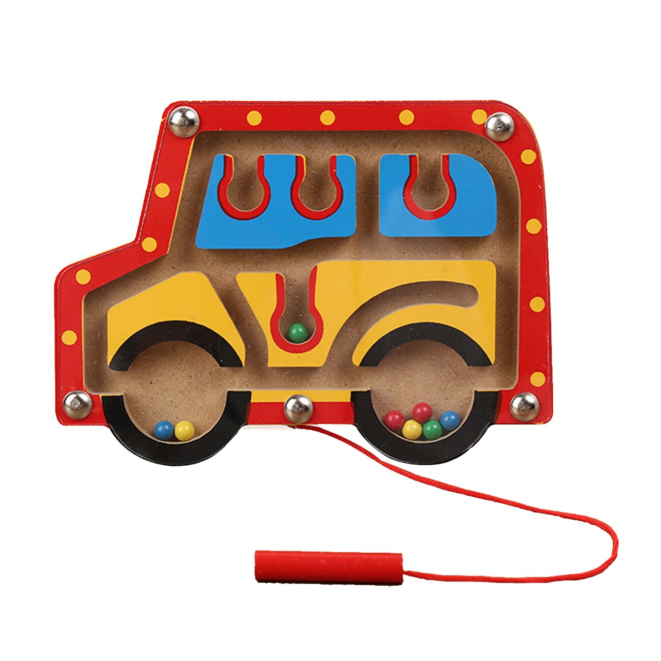 Kinderen Magnetische Doolhof Speelgoed Kinderen Houten Puzzel Game Toy Kids Vroege Educatief Brain Teaser Houten Speelgoed Intellectuele Puzzel Board: Automobile