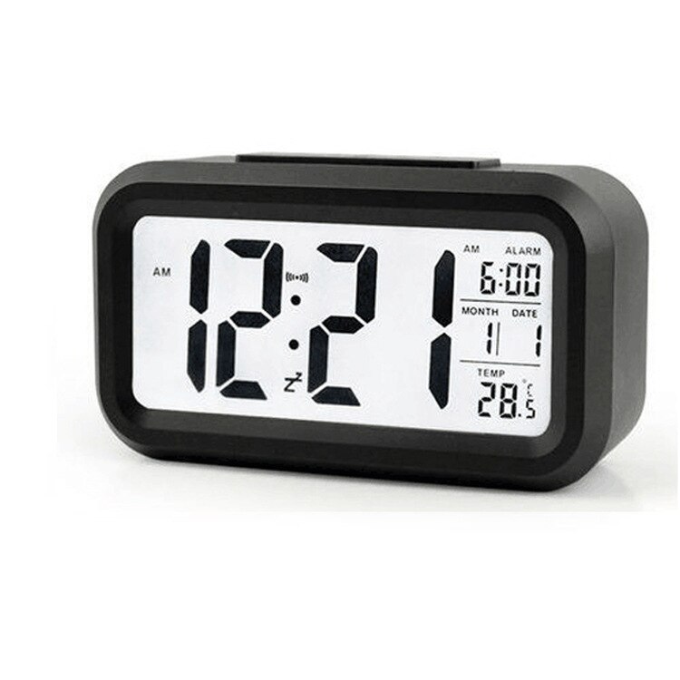 Battery Operated Long Battery Life Alarm Clock Digital Alarm Clock Backlight Snooze Function Large Digit Display: Black