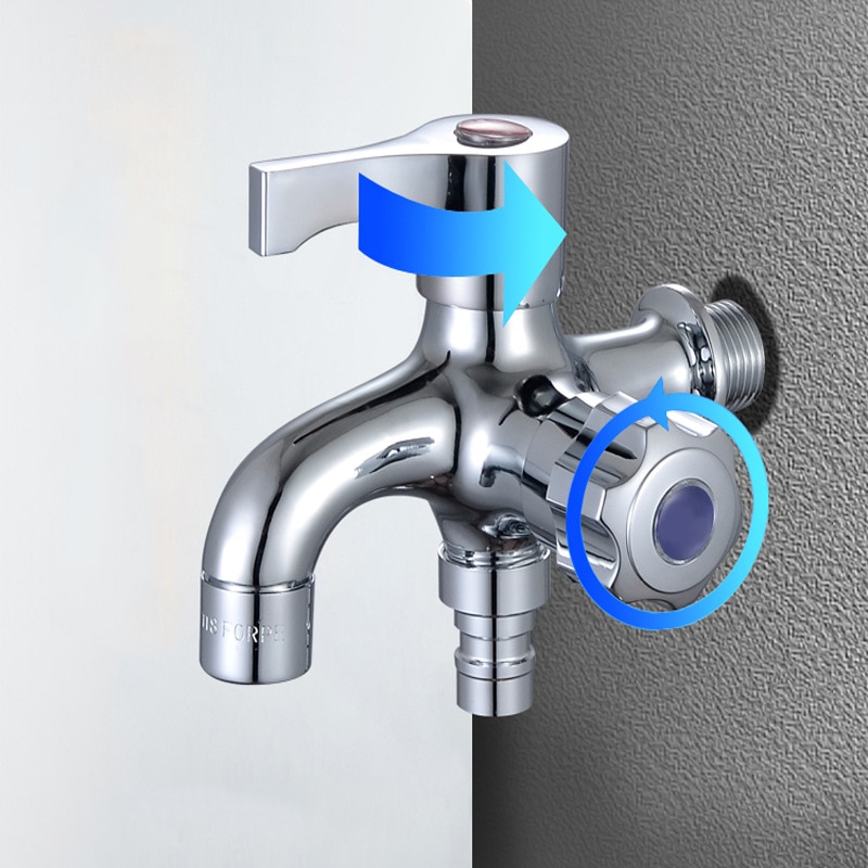 Mosiądz pralka woda kran ścienny 1 w 2 na zewnątrz woda z kranu łazienka ogród wycierać basen woda podwójne gniazdko Bibcock krany