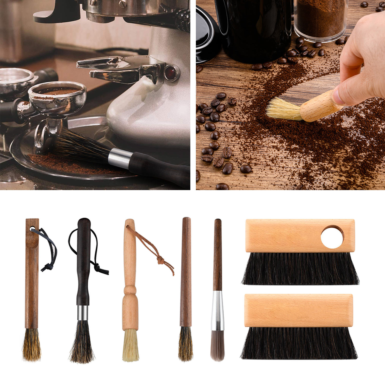 Coffee Grinder Cleaning Brush with Wood Handle, Easy to Clean