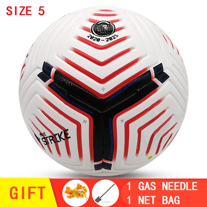 Volwassen Grootte 5 Voetbal, Gas Naald En Netto Zak, Duurzaam, Wedstrijd Of Training, pu Materiaal: TPYC1-2021WhiteRed