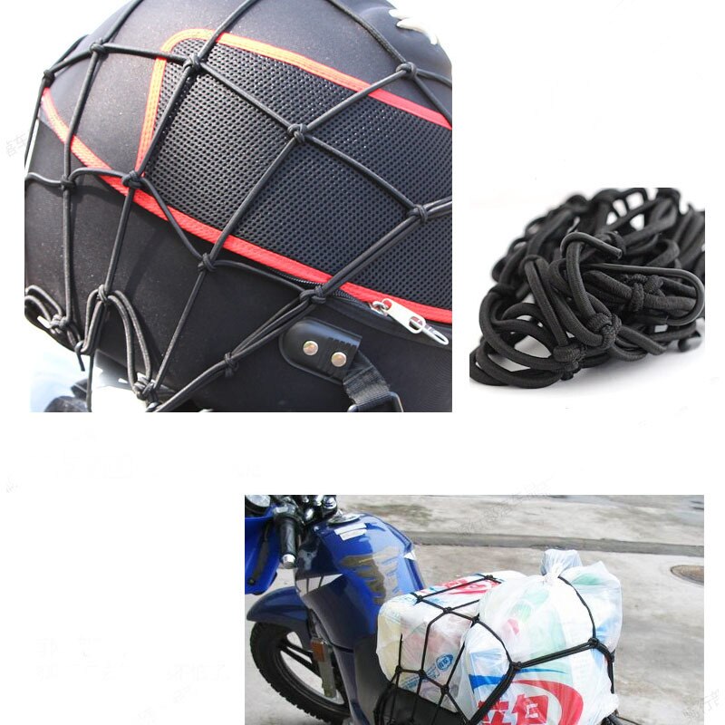 Casco del motociclo Serbatoio Del Carburante Netto Moto Attrezzature Bungee Cargo Maglia 40X40 cm Rete portaoggetti per moto 6 Ganci Tenere Deposito Mesh Portatile