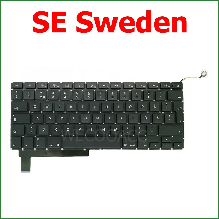 Laptop nowa klawiatura A1286 dla Macbook Pro 15 &quot;A1286 wymiana klawiatury UK US FR ES PT RU DE CH HU układ 2009 2010 2011 2012: RED