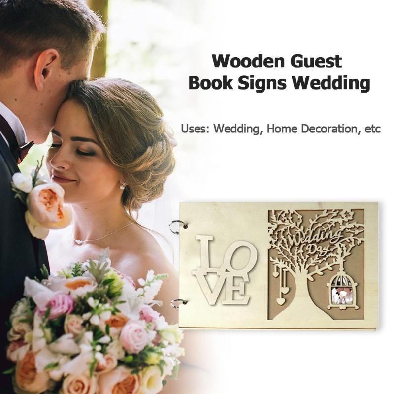 Bryllupsgæstebog træ kærlighed hule engagement gæst tegn besked bog