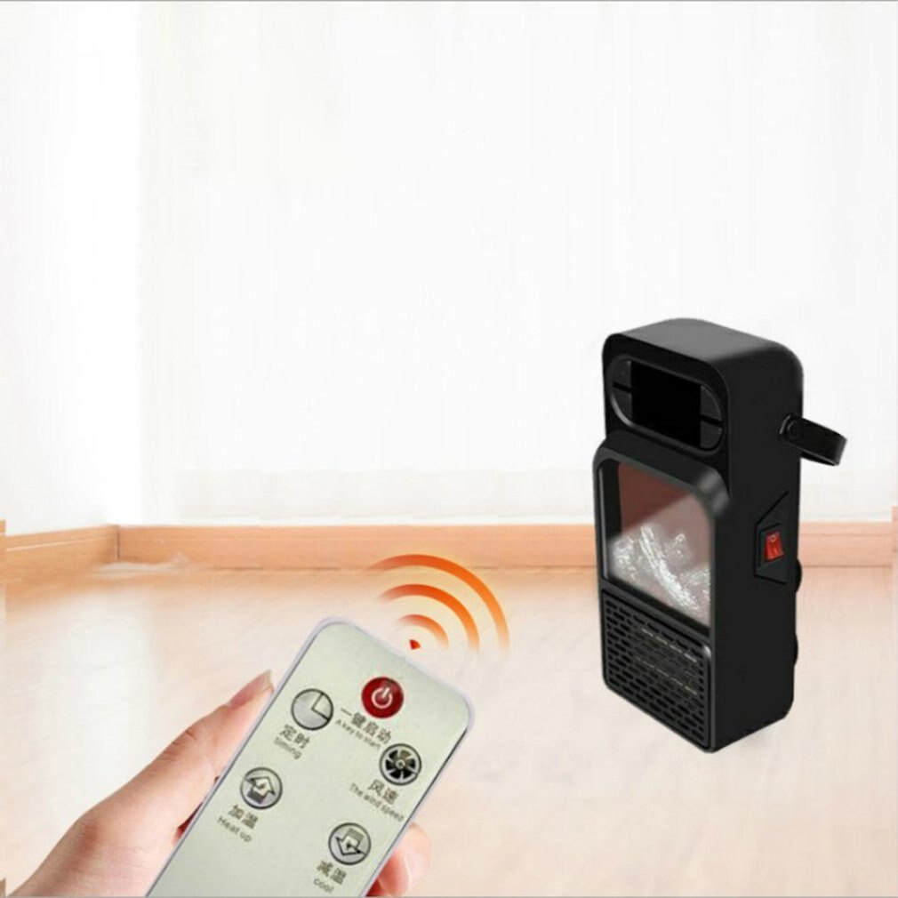 Small Household Flame Heater 110v Desktop Air Blower Leafless Electric Heating Wind Heater