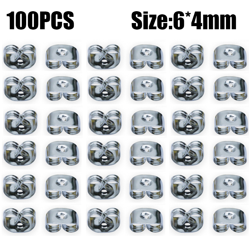 500 Uds caja de tapones para los oídos aleación de goma de silicona transparente pendiente cierre pendientes Kit de accesorios DIY joyería hacer hallazgos de gancho para las orejas: Naranja