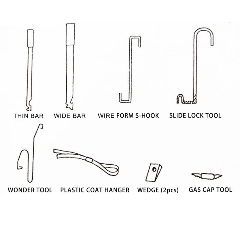 9 stks/set Luchtpomp Automotive Emergency Open Unlock Gereedschap Auto Deurslot Out Emergency Kit Reparatie Tool Kit Auto reparatie