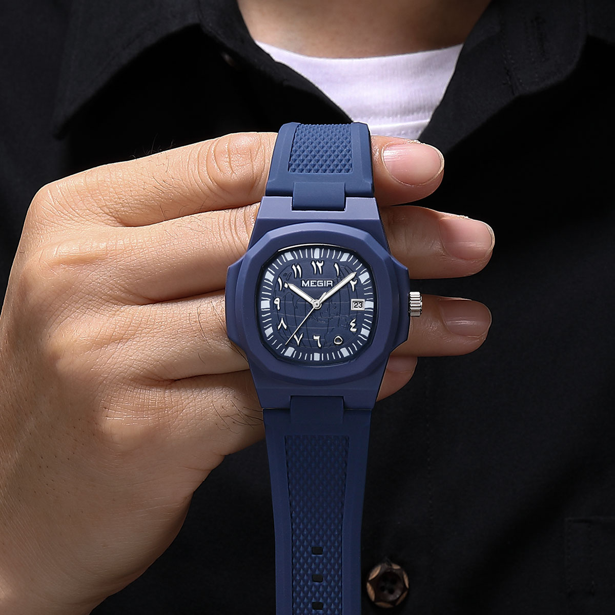 Megir topmerk luxe horloge voor heren 30 atm waterdicht datumweergave siliconen band sportief quartz polshorloge relogio masculino