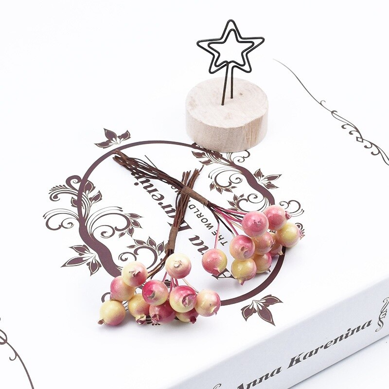 20 stk pe kirsebærfrugt kunstige planter diy box julepynt til hjemmet scrapbooking dekorative blomster kranse: 2