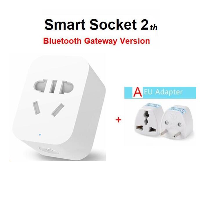 Xiaomi Mi Smart WiFi Socket 2 Plug bluetooth gateway Version Remote Control adapter work Xiaomi Smart Home Mijia Mi home APP: add A EU plug