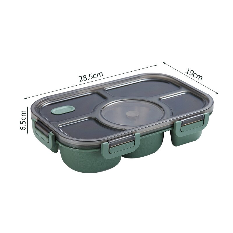Bento box japanese style food container storage lunch box for kids with Soup Cup japanese snack box insulated lunch container: green