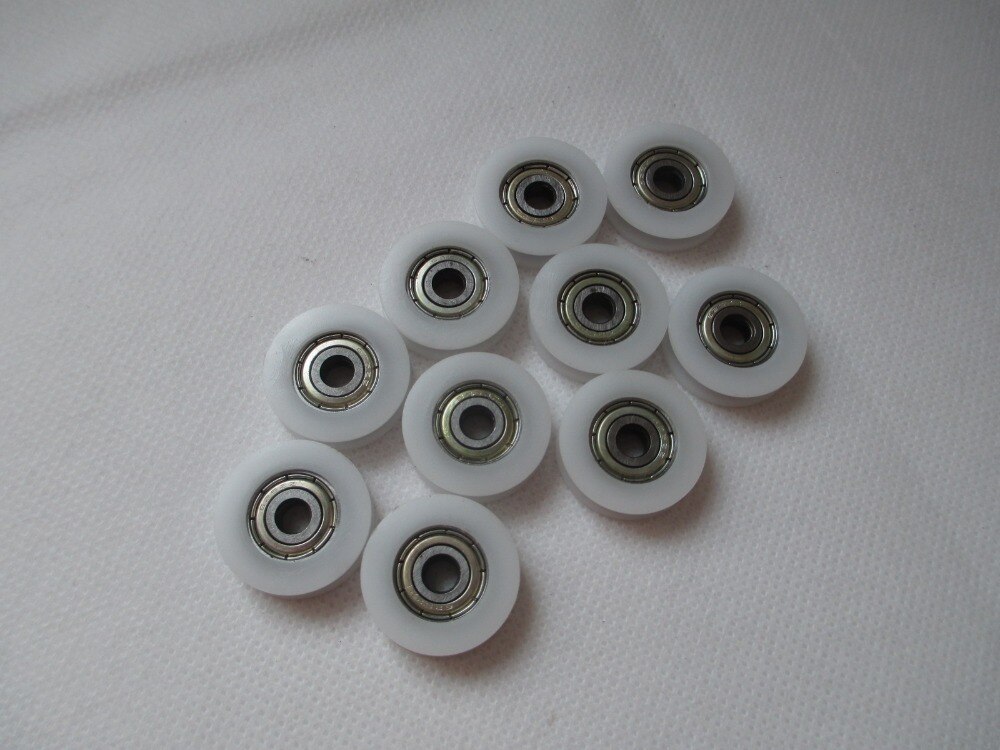 Fixmee 4 Stuks 24Mm Ronde Groef Nylon Katrol Wielen Roller Voor 2Mm Touw W/625ZZ Lager