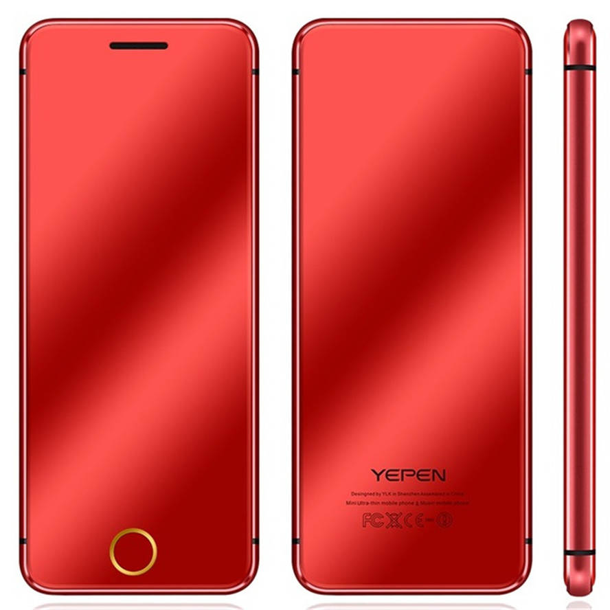 Originele YEPEN N2 Telefoon Ulcool V66 + Luxe Mini Ultradunne Kaart Mobiele Telefoon Met MP3 Bluetooth 1.67 "inch Mobiele telefoon: Standard with Case / Rood