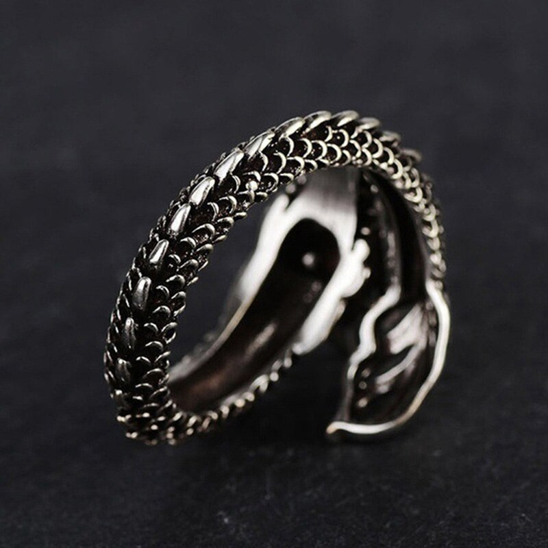Kühlen Drachen bilden Ring Männer Punk Edelstahl Offenen Ring männer Einstellbare Ring Große Schmuck Liefert Neue