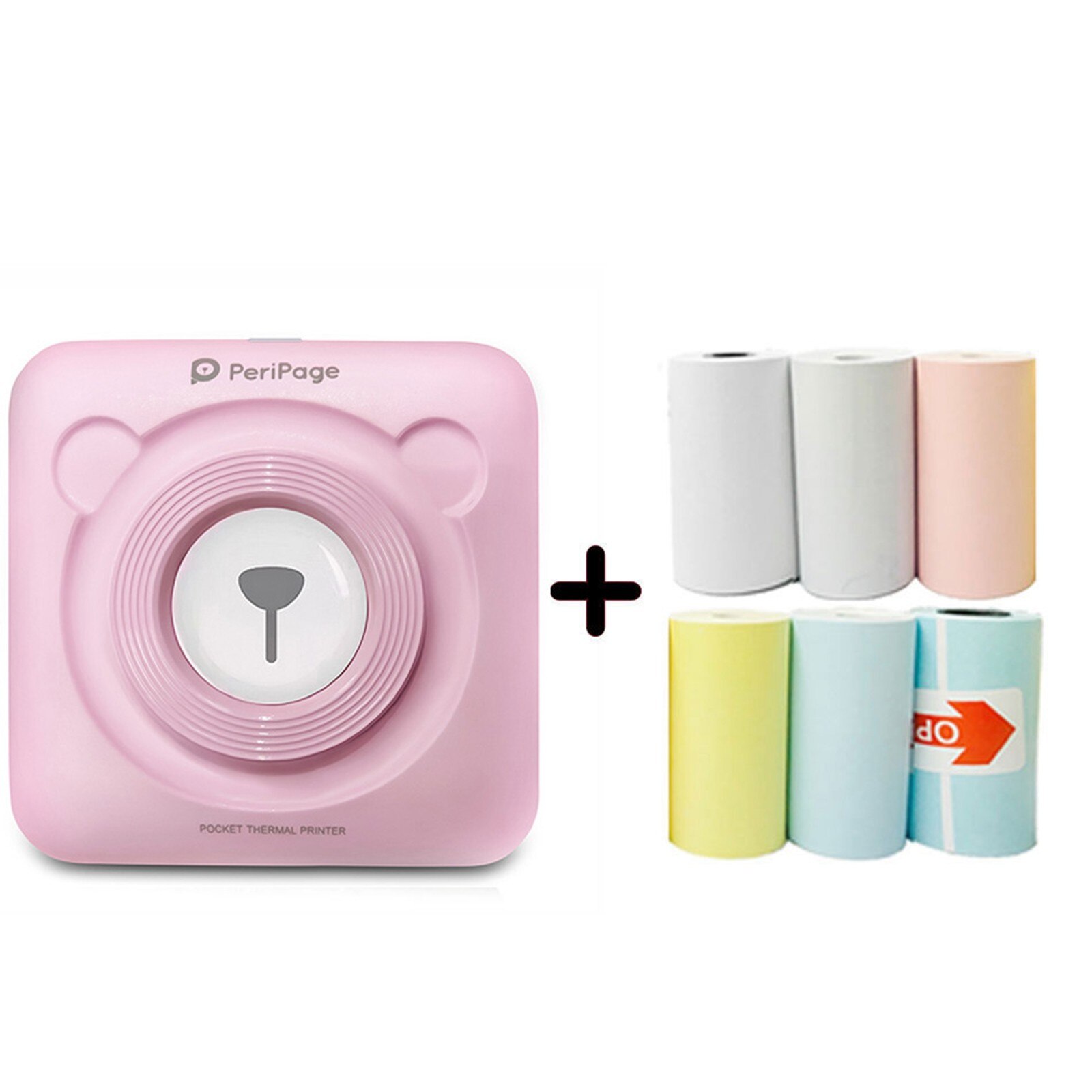 Mini Portable Thermal Printer Photo Pocket Photo Printer 58 mm Printing Wireless Bluetooth Printers For Android IOS Mobile Phone: Pink