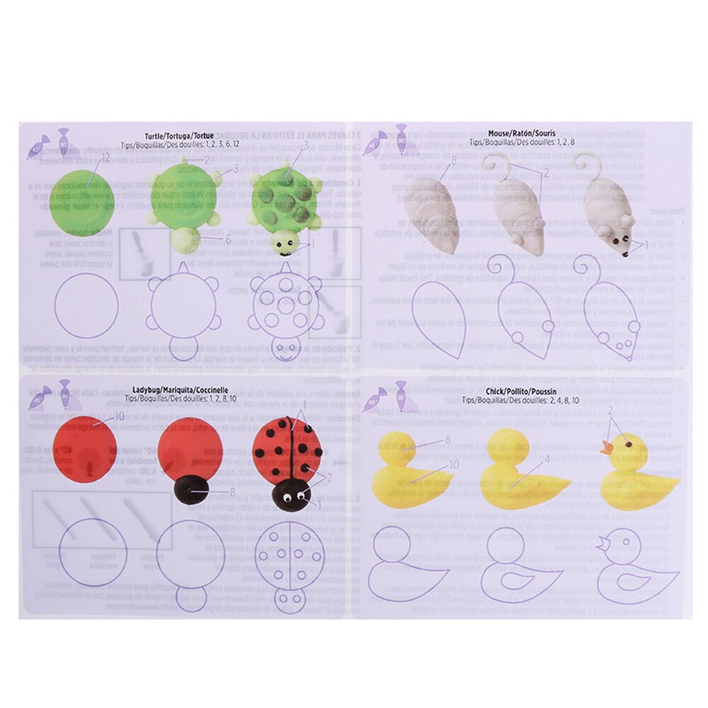 23PCS/Set Icing Piping Nozzles Practice Drawings Board Cake Pastry Beginner Practice Paper Fondant Decorating Accessories